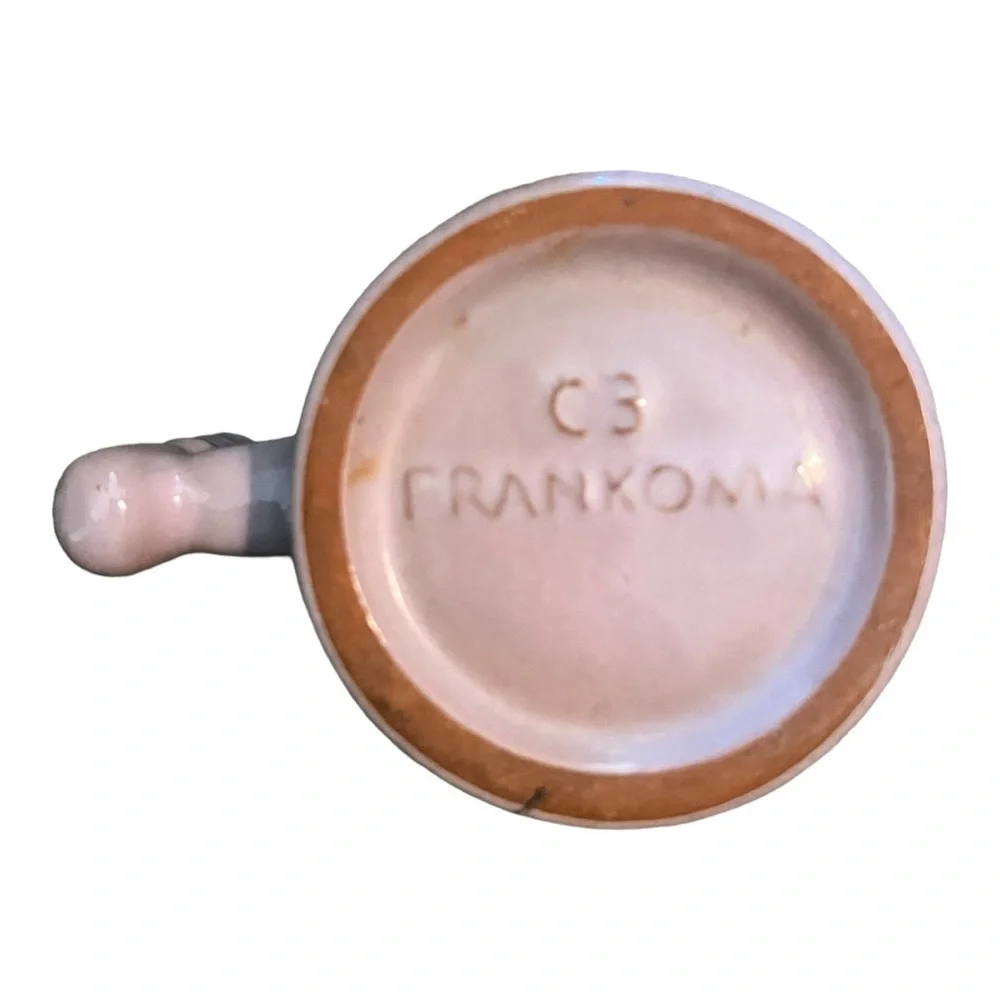 Vintage Frankoma C3 White Ceramic Mug‎ Mayan Pattern